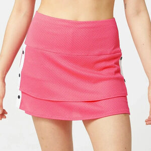 Lucky in Love Women's Techno Long Snap To‎ It Pink Skirt Skort